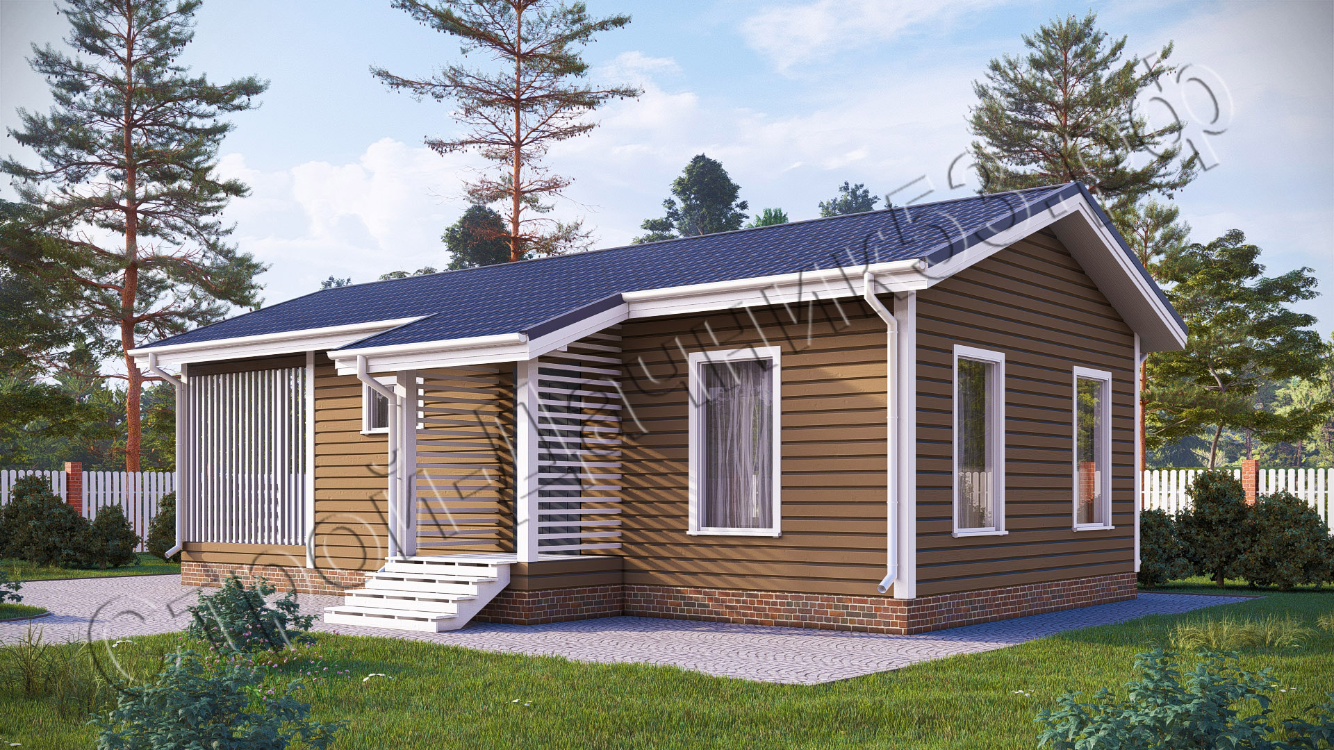 Проект каркасно-щитового дома Д–35